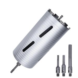 5 inch Diamond Dry Core Drill Bit, 10" Drilling Depth, 5/8"-11 Thread Core Drill Bit for Concrete Masonry Brick Block, Includes 3 Adapters SDS Plus, SDS Max and Hex (5 inch)