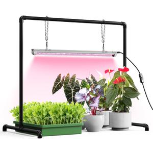 2ft Tabletop Grow Light Stand for Indoor Seed Starting | 24W Full Spectrum LED Plant Light, Height Adjustable, for Seedlings, Succulents, Microgreens, Large 29.5x18.3x26.0in