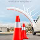 VEVOR 12Pack 18" Traffic Cones, Safety Road Parking Cones PVC Base, Orange Traffic Cone with Reflective Collars, Hazard Construction Cones for Home Traffic Parking