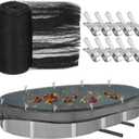 15 X 28 Ft Oval Swimming Pool Leaf Net Cover,Pool Winter Cover Mesh Cover with 10 Pcs Large Metal Clips, Pool Safety Net Fits 12 x 24 Above Ground Pools, Keeps Leaves Out of Your Pool