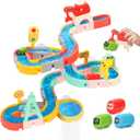 Kids Bath Toys for Kids Ages 4-8 3-5 with Magnetic Car Bath Toys Mold Free & DIY Slides Tracks Bathtub Shower Toys Birthday Gifts for Toddlers 2-4 5 6 7 8 Year Old Boys Girls (47 PCS)