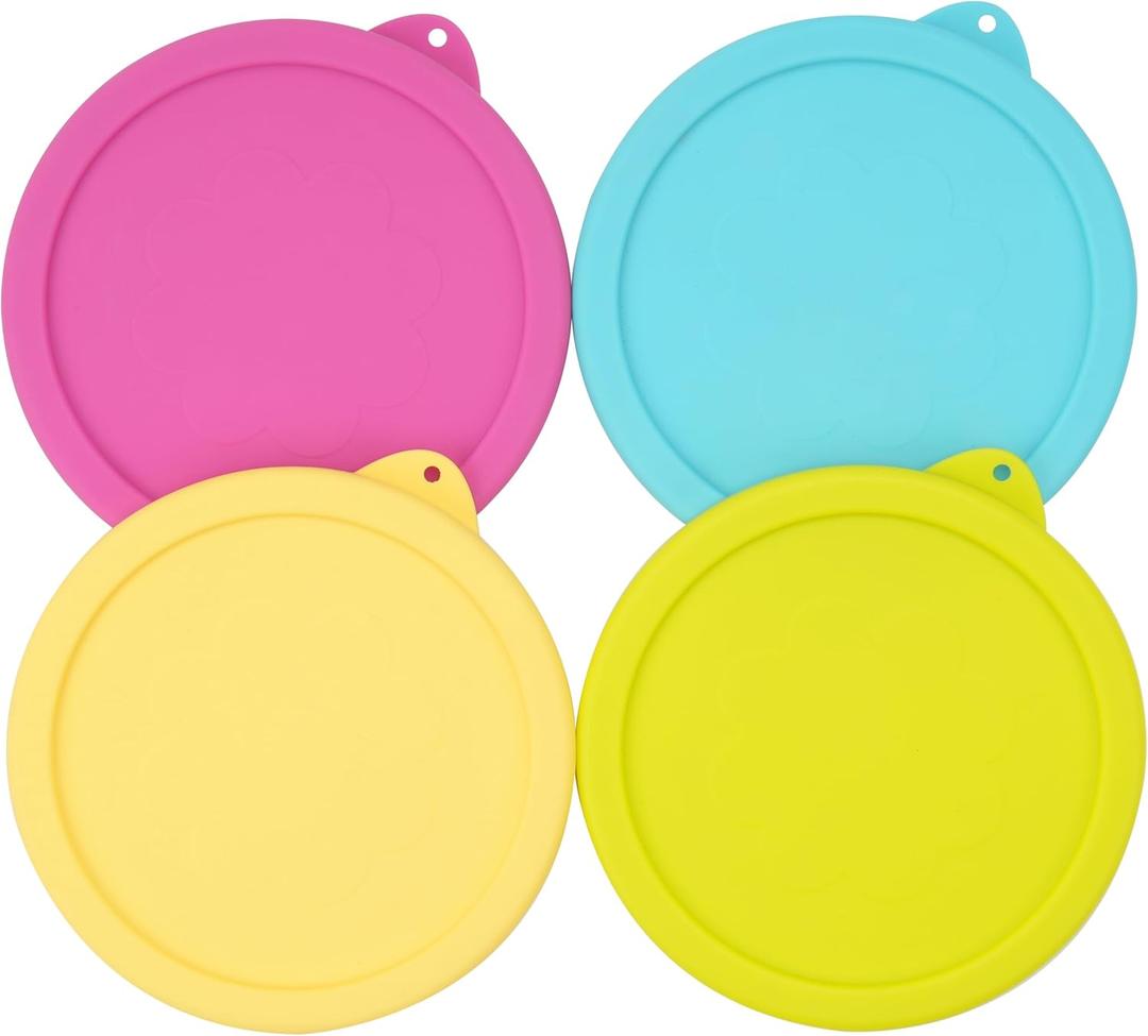 2 Cup Silicone Replacement Lids Storage Cover for Anchor Hocking Glass Bowls (Container not Included) 4 Pack Microwave, Dishwasher and Freezer Safe