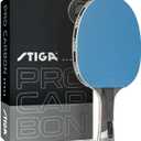 STIGA Pro Carbon + Raptor Performance-Level Table Tennis Rackets with Carbon Technology for Tournament Play - 7-ply Blade with Flared Handles - 2mm Sponge for Enhanced Control and Speed (Blue)