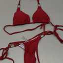 Thong Bikini Set Women Halter String Bikini Cheeky Sexy Two Piece Swimsuit Adjustable Bathing Suit Swimwear XS