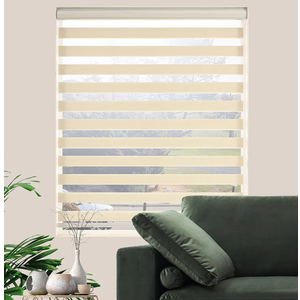 Blinds for Windows Dual Layer Zebra Roller Shades Light Filtering Sheer Window Treatments Privacy Light Control for Day and Night(W41 x H72(Inch), Cream)