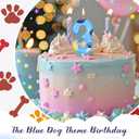 MTLEE Blue Dog Paw Candles Birthday Cake Decorations Cake Cupcake Topper for Boy and Girl Birthday Decoration(3)