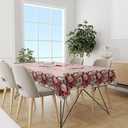 Valentine's Day Vintage Tablecloth Red Rose Bushes Rectangle Tablecloth 5571 Inch Romantic Valentine's Day Table Cover for Valentine Home Candlelight Dinner Decorations