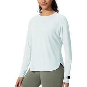 Women's Sun Shirts UPF 50+ Long Sleeve Uv Protection Shirts Lightweight Quick Dry SPF Clothing Outdoor Hiking Tops (Blue, XXL)