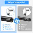 Curtain Rods for Windows 32-90 Inch, 1 Inch Adjustable Black Curtain Rod Set with Brackets, Easy Install