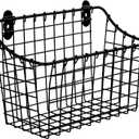 Spectrum Large Wall Mounted Wire Basket Matte Black Kitchen Wall Mount Organizer Storage Basket, Wire Basket for Bathroom Pantry Organization, Wall Mount Hanging Wire Caddy for Modern Kitchen (Small)