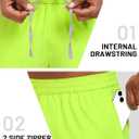 MIER Mens Running Shorts with 5 Inch Inseam, Quick Dry Athletic Shorts for Gym Workout Exercise Training, 3 Zipper Pockets (Green, XXL)