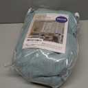 MIULEE Sea Green Linen Curtains 96 Inch Long for Bedroom Living Room, Soft Thick Linen Textured Window Drapes Semi Sheer Light Filtering Back Tab Rod Pocket Burlap Look Aqua Decor, 2 Panels