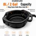 Oil Drain Pan, Oil Change Pan for Cars and Motorcycles, Oil Pans for Changing Oil, 8 L/2 GAL