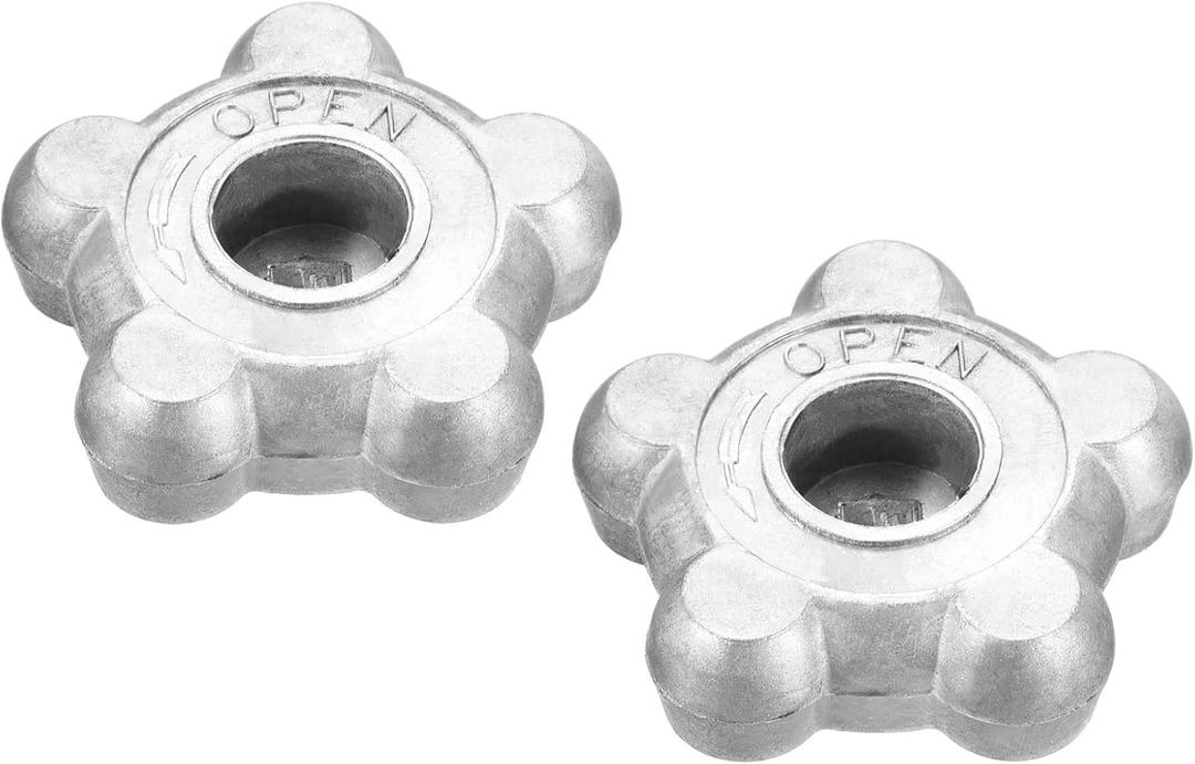 PATIKIL 64mm Diameter Hand Wheel, 2 Pack Aluminum Alloy Control Switch Replacement Handle for Gas Cylinder, Silver Tone