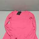 Ficerd  Women's Ribbed Long Sleeve Tops, Crew Neck Slim Fit Knit Undershirts Basic Casual Stretch Layering Tee Shirts( Rose Pink,Small)