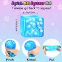 Squishy Fidget Toys Adults Stress Cube - Glow in The Dark Snowflakes Sensory Toys for Kids with Autism Stress Balls for Kids Teens Squeeze Squishy Toys Easter Basket Stuffers