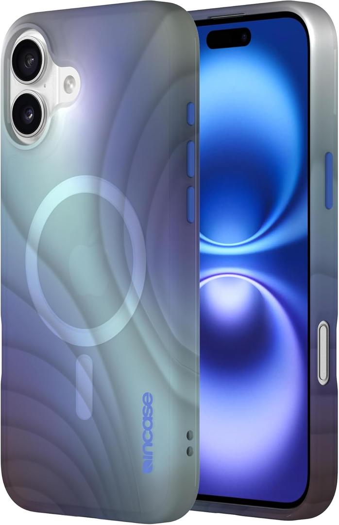 Incase Halo Case for iPhone 16 Hydro Dip MagSafe Compatible Apple iPhone Case 10 Ft Drop Protection, Protective Cover with Lanyard Loop, Sleek Design (Tidal Ocean, iPhone 16 Plus)