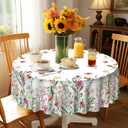 60Inch Round Tablecloth Table Cloth Waterproof Stain-Resistant Table Cover