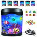 Fake Fish Tank, Aquarium Night Light, 6 Color Changing Lifelike Desk Electric Mood Lamps, Artificial Aquarium Tank with Moving Fishes, Home Decor, Gift for Kids, Adults, ADHD & Autism