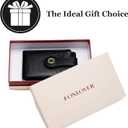 FOXLOVER Women's RFID Slim Card Holder Wallet: Thin Bifold with Multi-Card Case & Zipper Coin Pocket Purse(Black)