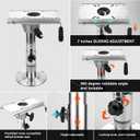 Boat Seat Pedestal with Slide, Aluminum Adjustable Height from 14" to 20" Locking Boat Seat Pedestals, Boat Seats Captain Chair Fishing Seats