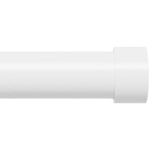 White Curtain Rod 72-144 inch, 1" Heavy Duty Curtain Rods for Windows Outdoor, Patio, Living Room, Bedroom, Metal Modern Drapery Pole with End Caps, 6 to 12 ft