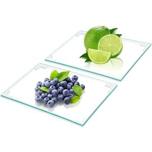 5''x7'' Small Tempered Glass Cutting Board for Kitchen Counter, HQAUT Clear Cutting Board for Countertop with Non-Slip Feet, Glass Palette Scratch, Heat and Shatter Resistant, Easy to Clean