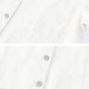 Locachy Women's Cropped Denim Shirt Short Sleeve Lapel Button Down Trucker Jean Jackets Coats Fashion Outfits Clothes White L (White, L)