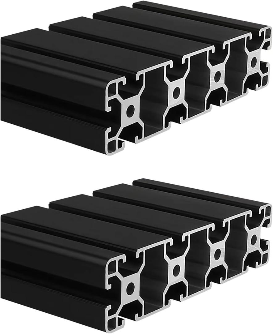 40160 Aluminum Extrusion T Slot 1000mm Long Black 1 Pack, Extruded Aluminum Profile 40 Series European Standard Anodized Linear Rail for 3D Printer Parts and CNC DIY 40 x 160 39.37" 1Pcs (Kwweeoo)