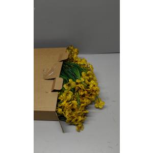24 Bundles Artificial Flowers for Outdoor,UV Resistant No Fade Fake Plastic Flowers Faux Plants for Hanging Planters Decoration Indoor Outside Garden Porch Window Box Home Wedding Farmhouse (Yellow)