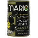 Mario Camacho Foods Low Sodium Black Olives, Medium Pitted, 6.0 Ounce, Best By: 01/16/2026