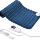 Electric Heating pad with 6 Heat Settings, Auto Shut Off, Dry Electric Heating for Back Neck Knee Arms Legs Shoulder Heat Pads for Christmas Birthday Father's Day Mother's Day (24"X12", Dark Blue)