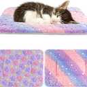 2 Pack Cat Blanket for Indoor Cat, Warm Calming Kitten & Puppy Beds for Anxiety and Stress, Washable Small Dog Mat for Crate, Fuzzy Pet Blankets (13x10 in)