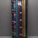 LaRibbons Christmas Wrapping Paper Rolls with Cutlines, 30Inch × 10Feet, 8 Rolls: 200 sq.ft.ttl, World Peace Motif and Matte Gold Silver Black Gift Wrapping Paper Bundle for Christmas, Holiday, Party