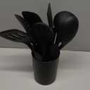 Coukre Silicone Kitchen Cooking Utensils Set with Holder  Heat-Resistant, Food-Grade Kitchen Tools, Spatula, Spoon & Gadgets for Non-Stick Pans, Dishwasher Safe (14, PureBlack)