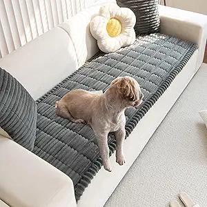 Non Slip Fuzzy Pet Couch Covers for Sofa, Washable Couch Cushion Covers for Large Dogs 27"x59"