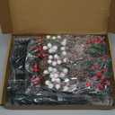 60 Pcs Christmas Artificial Green Pine Needles, Christmas Floral Picks Artificial Holly Red Berry Twig Stem Pine Snowy Cone Branches Garland Bulk for Xmas Tree Craft Holiday Winter (Elegant Style)