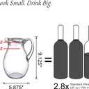 Amazing Abby - Bubbly - Plastic Pitcher (64 oz, 2 Quart), Clear Water Pitcher with Lid, Fridge Jug, BPA-Free, Shatter-Proof, Great for Iced Tea, Sangria, Lemonade, Juice, Milk, and More