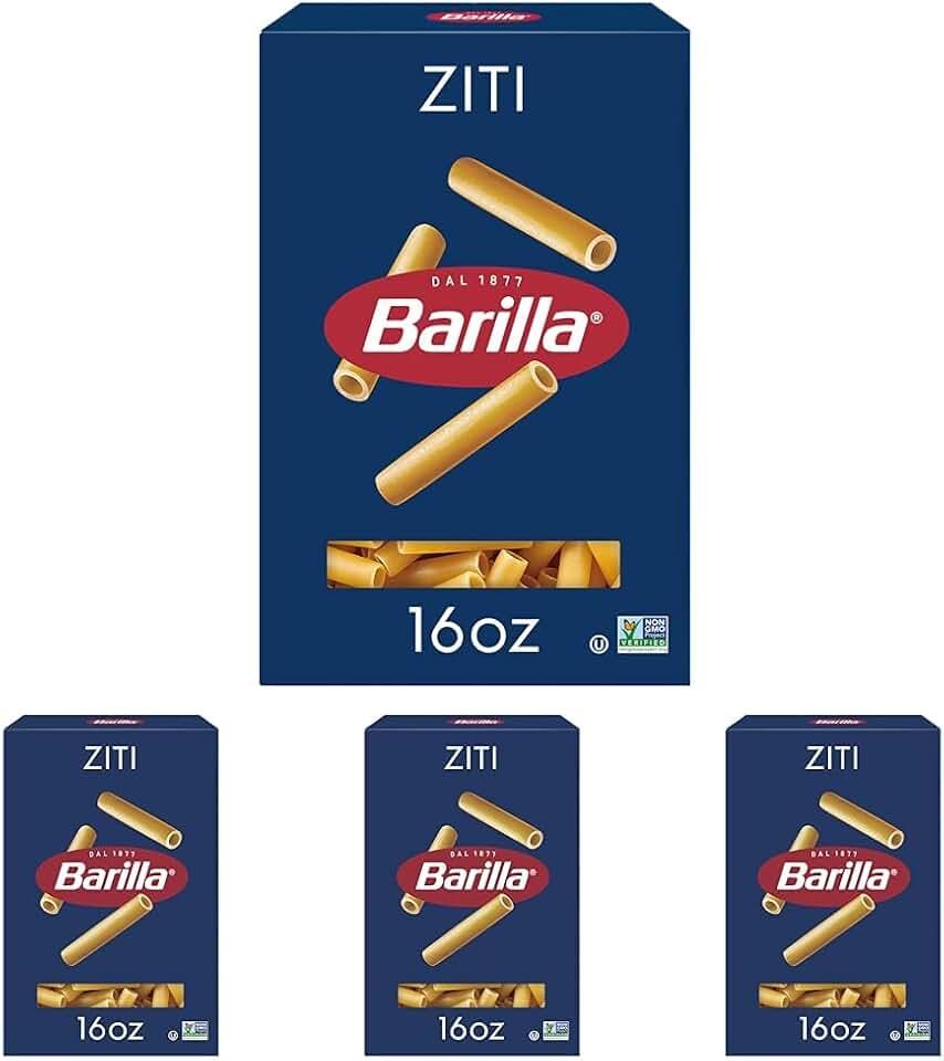 Barilla Ziti Pasta, 16 oz. Box - Non-GMO Pasta Made with Durum Wheat Semolina - Kosher Certified Pasta (Pack of 12) BB 06/01/2028