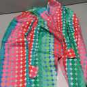 BFFBABY Women's Graphic Print Blazer Button Open Front Lapel Collar Long Sleeve Casual Jacket Multicolored(XL)