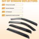 Rain Guards Compatible with 2005-2015 Toyota Tacoma Double Cab, Acrylic Slim Style Window Visor Rain Guard, Extra Side Window Deector for Toyota Tacoma Accessories 4 Pieces