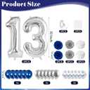 13th Birthday Decorations for Boys Girls Blue Teenager Party Decorations with Happy 13th Birthday Banner Number Balloons, Hanging Swirls, Pom Poms, Backdrop Teen Supplies for 13 Years Old