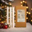 CW Studio 0.78x10 Inch Unscented Ribbed Taper Candles  Elegant Fluted Design, 11-Hour Burn, Dripless, Perfect for Home Decor, Weddings, Events & Dinners (12, White)