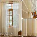 AmHoo 2 Panels Boho Vintage Lace Semi Sheer Curtain Farmhouse Voile Curtains for Living Room Bedroom Window Treatment Ivory 55 x 84 Inch