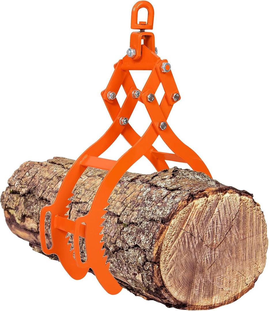 28inch Log Tongs, Log Grapple for Logging Tongs, Swivel Steel Skidding Tongs, 4 Claw Timber Claw Hook Eagle Claws Design Log Lifting Tongs for for Tractors, ATVs, Trucks, Forklifts 2700LBS Capacity