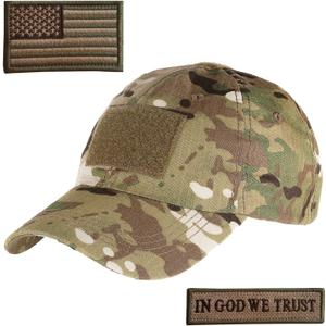 Lightbird Tactical. Hat with 2 Pieces Military Patches Operator OCP US Flag Cap