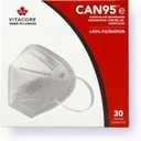 Vitacore CAN95e Disposable White Earloop Mask | 5-Ply Protection | Premium Skin-Friendly Materials | Comfortable Fit (White)