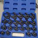 DPTOOL Crows foot Wrench Set 1/2" and 3/8 Drive Flare Nut Crowfoot Wrench Set Metric 8-32mm 6 Point Crows Feet Wrench Set 21Pcs Flare Nut Wrench Kit for Removing Nuts from hard-to-reach Areas