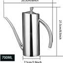 IMEEA Olive Oil Dispenser SUS304 Stainless Steel 24oz/700ml, No Drip Oil Bottle with Narrow Spout for Precision Pouring, Kitchen Oil Cruet for Vinegar, Soy Sauce