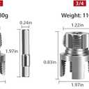 PVC Pipe Threader, Internal & External Threading Tool for 1/2" 3/4" PipeMix 1/2 + 3/4) | 1/2" & 3/4" PVC pipe threader. Internal/external, drill-compatible, leak-proof threads.
